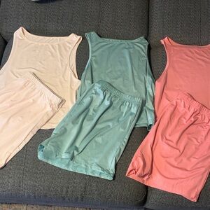 SHEIN Women's Pajama Set - Pink, Green, Cream